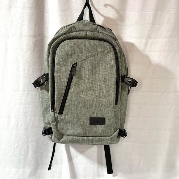 Mancro Gray Laptop Backpack Bag With USB Charging Port For Travel / Business - Picture 1 of 11